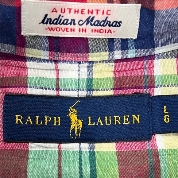 Polo by Ralph Lauren Madras Plaid Button Down SS Shirt - Picture 2 of 6